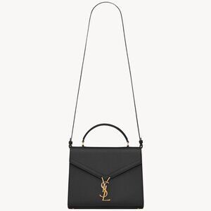 YSL Cassandra Medium Top Handle Bag - Black in Size Medium